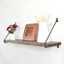 Hanah Home Wr038 Estante de Pared de Madera y Metal Nogal y Negro
